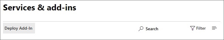 Deploy Add-In button in the Services & add-ins page.