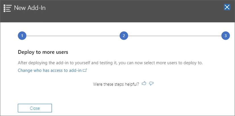 Wizard step 3: Option to deploy to more users.