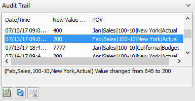 An audit trail entry selected.