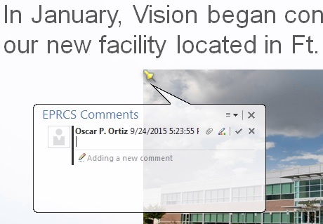 EPRCS Comment Text Box EPRCS Comment Text Box