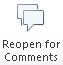 The Reopen for Comments button in the Performance Reporting ribbon