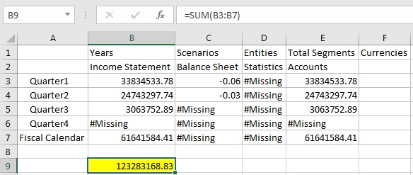 An ad hoc grid with a formula cell outside of the grid. An ad hoc grid with a formula cell outside of the grid.