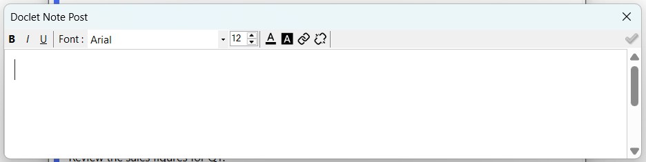 Doclet Note Post dialog box Doclet Note Post dialog box