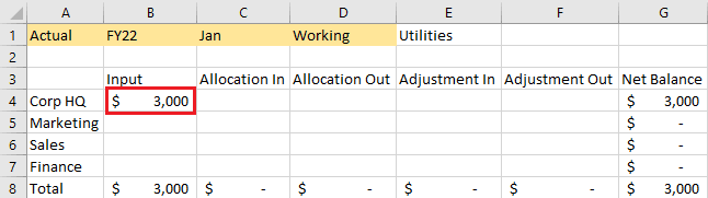 to adjust Corp HQ utilities by 10%