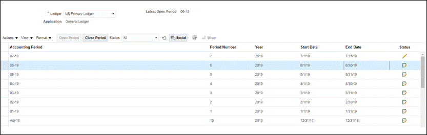 Oracle Cloud ERP Screen