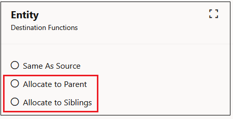 Destination Functions dialog box