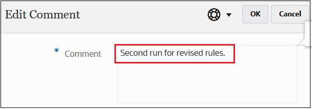 Edit Comment dialog box