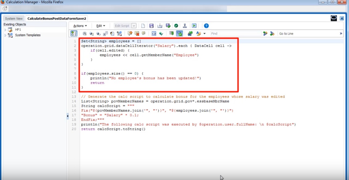 Groovy Rule Script Showing the dataCellIterator Method