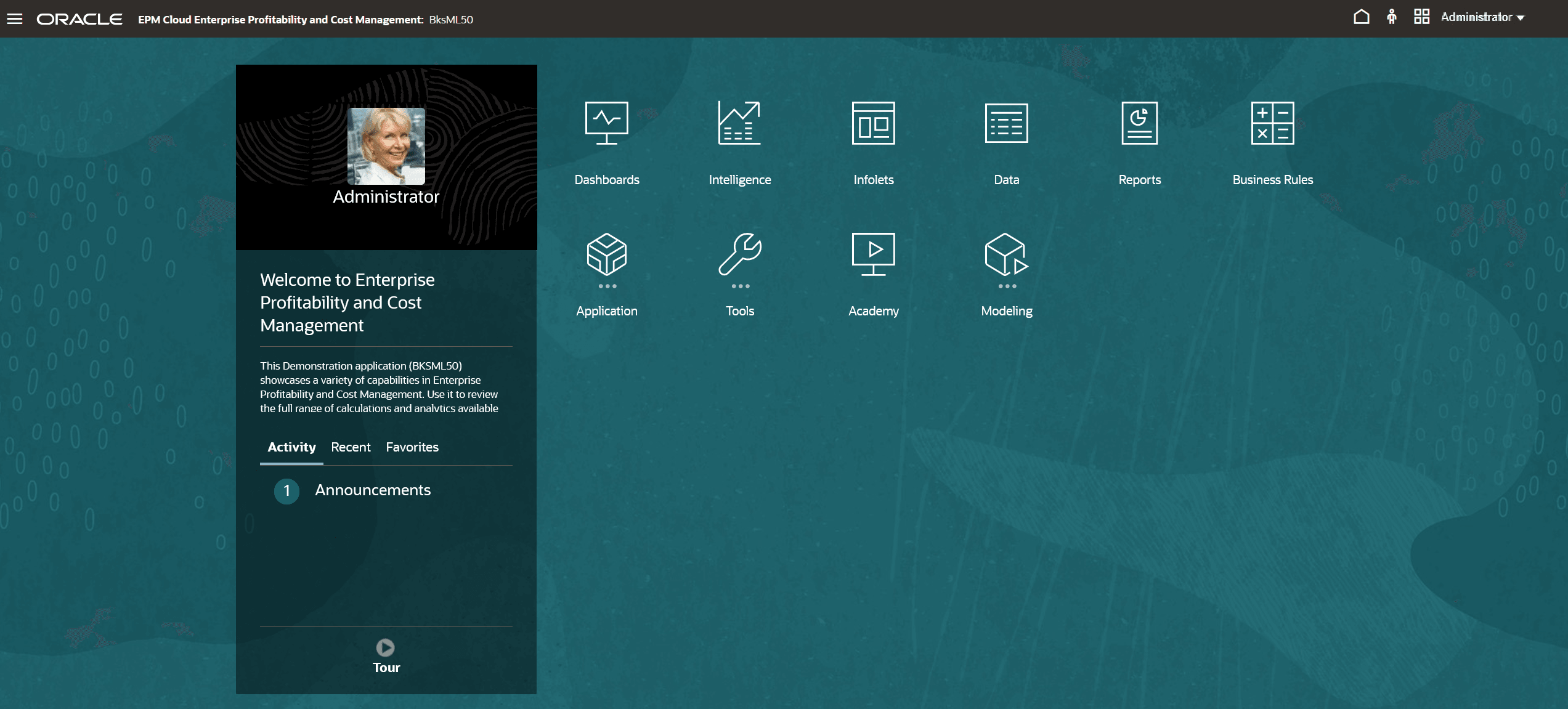 Example of the Home page displaying the Redwood Experience