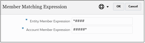 Member Matching Expression dialog box