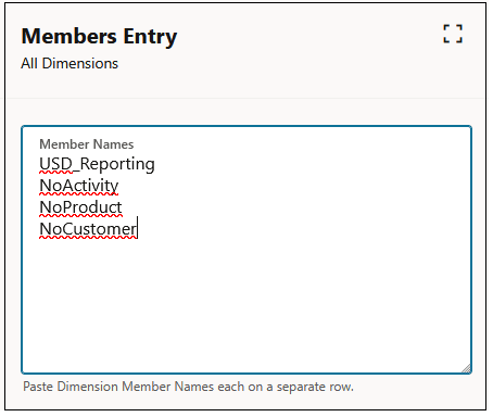 Members Entry dialog gox showin the members selected for a rule set context