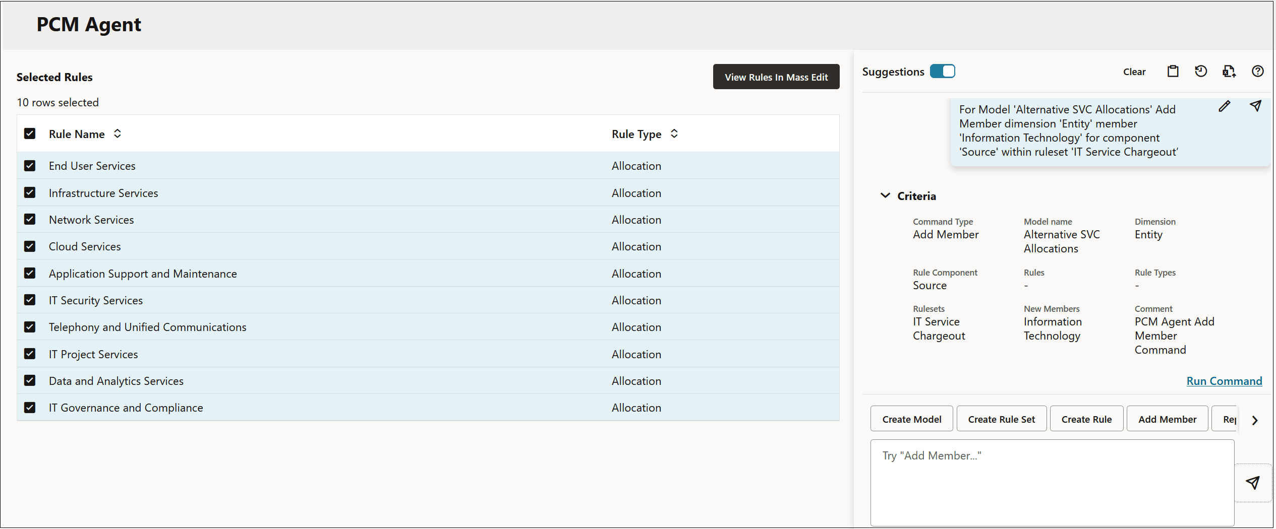 PCM Agent page showing the user request to add a member