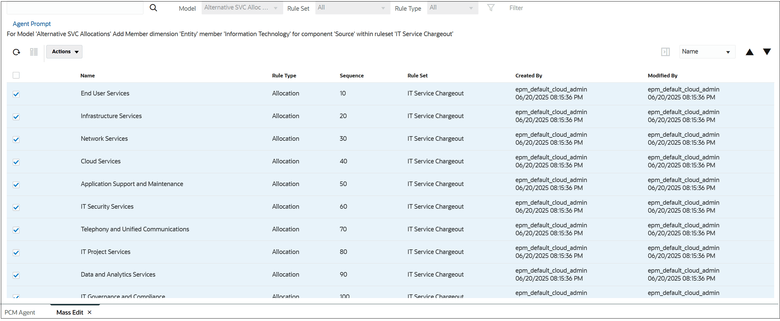 Mass Edit tab showing the result of the user request to add a member