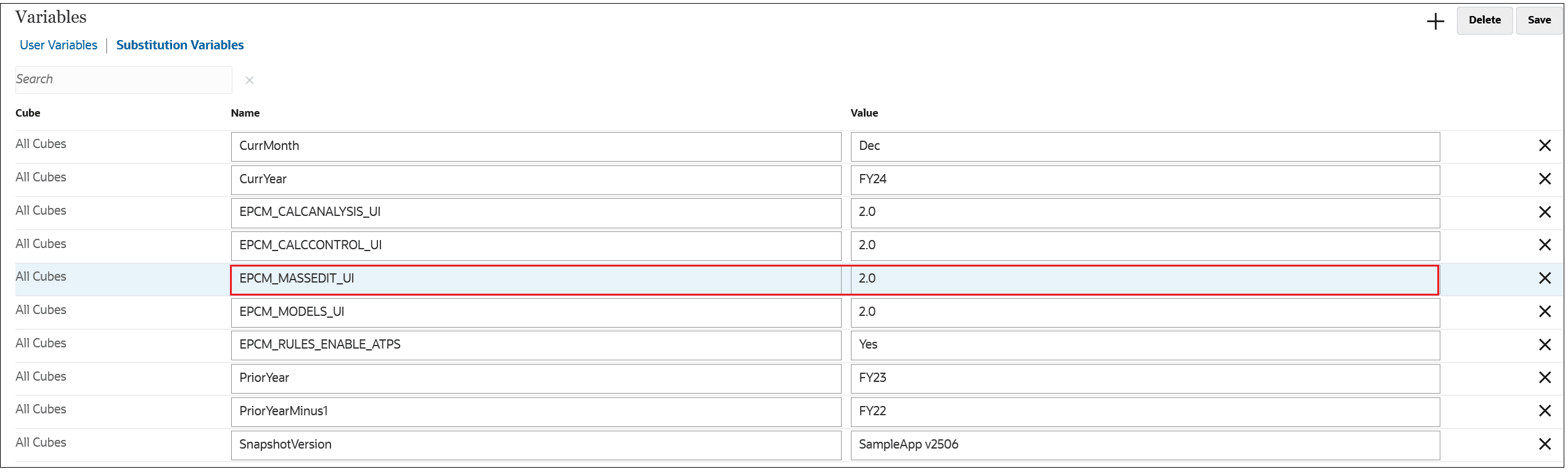 Substitution Variable for Mass Edit 2.0