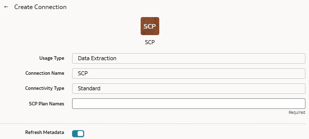 Create Fusion Supply Chain Planning connection
