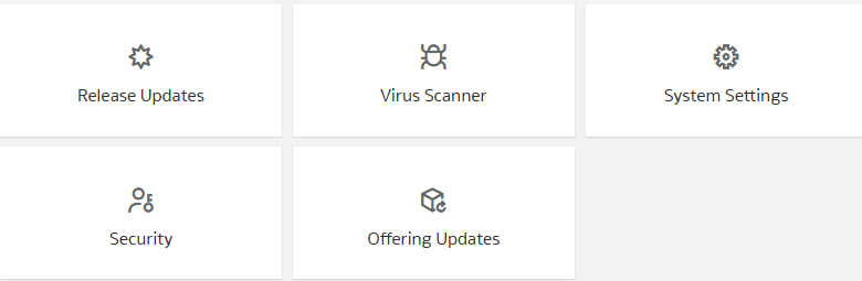 Offering Updates tile on the Administration Console Offering Updates tile on the Administration Console