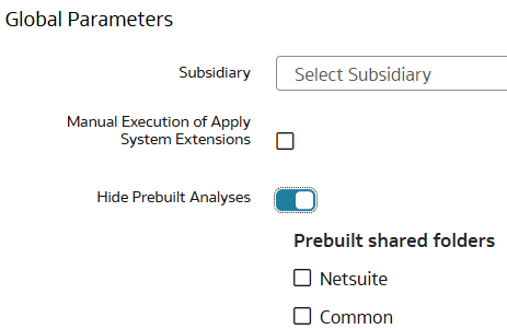 Global parameters in Reporting Configurations