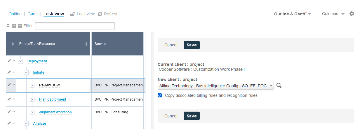 Duplicating and copying a task.