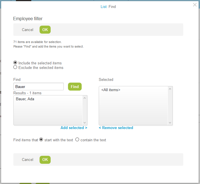 Employee login detail report - Employee filter form