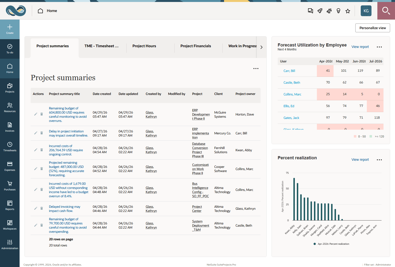 Project summaries list in next-generation homepage.