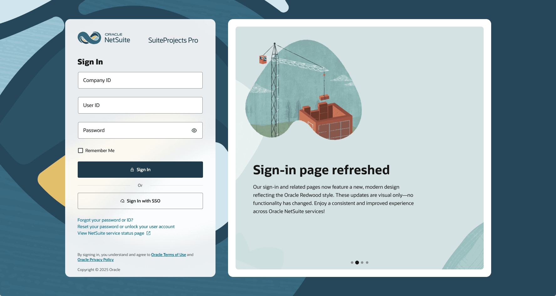 Refreshed sign-in page in 2025.2