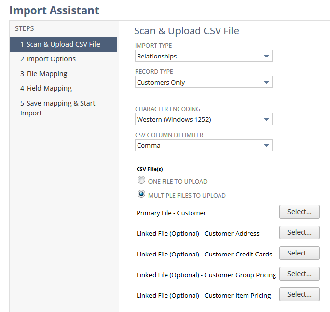 Import Assistant Step 1 Scan & Upload CSV File