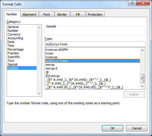 Format Cells window.