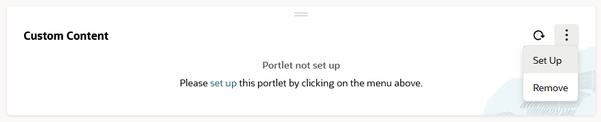 The Set Up link on the Custom Content portlet.