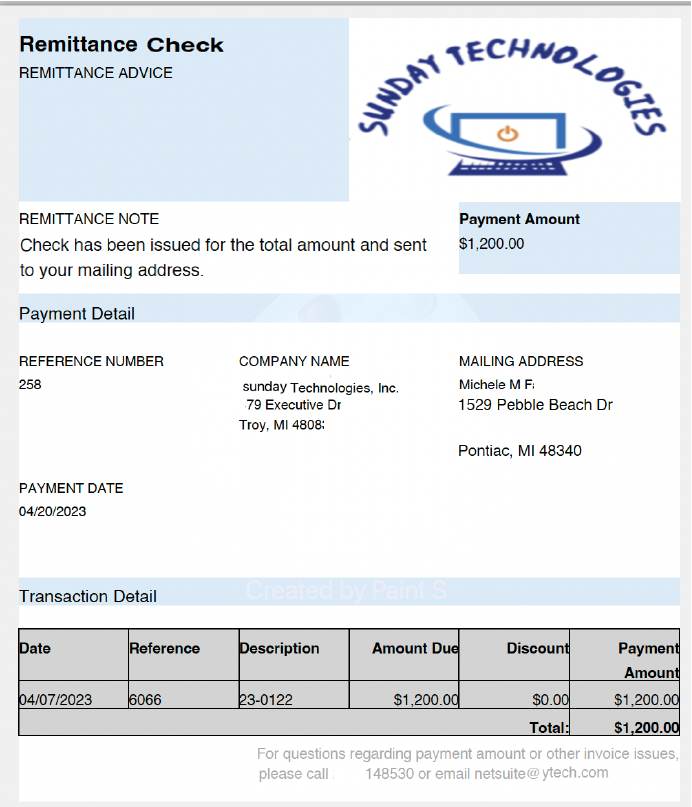 Check Remittance Voucher Sample