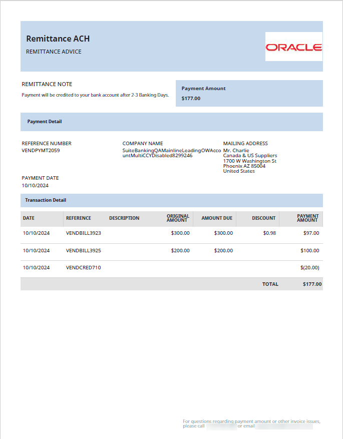 ACH Remittance Voucher