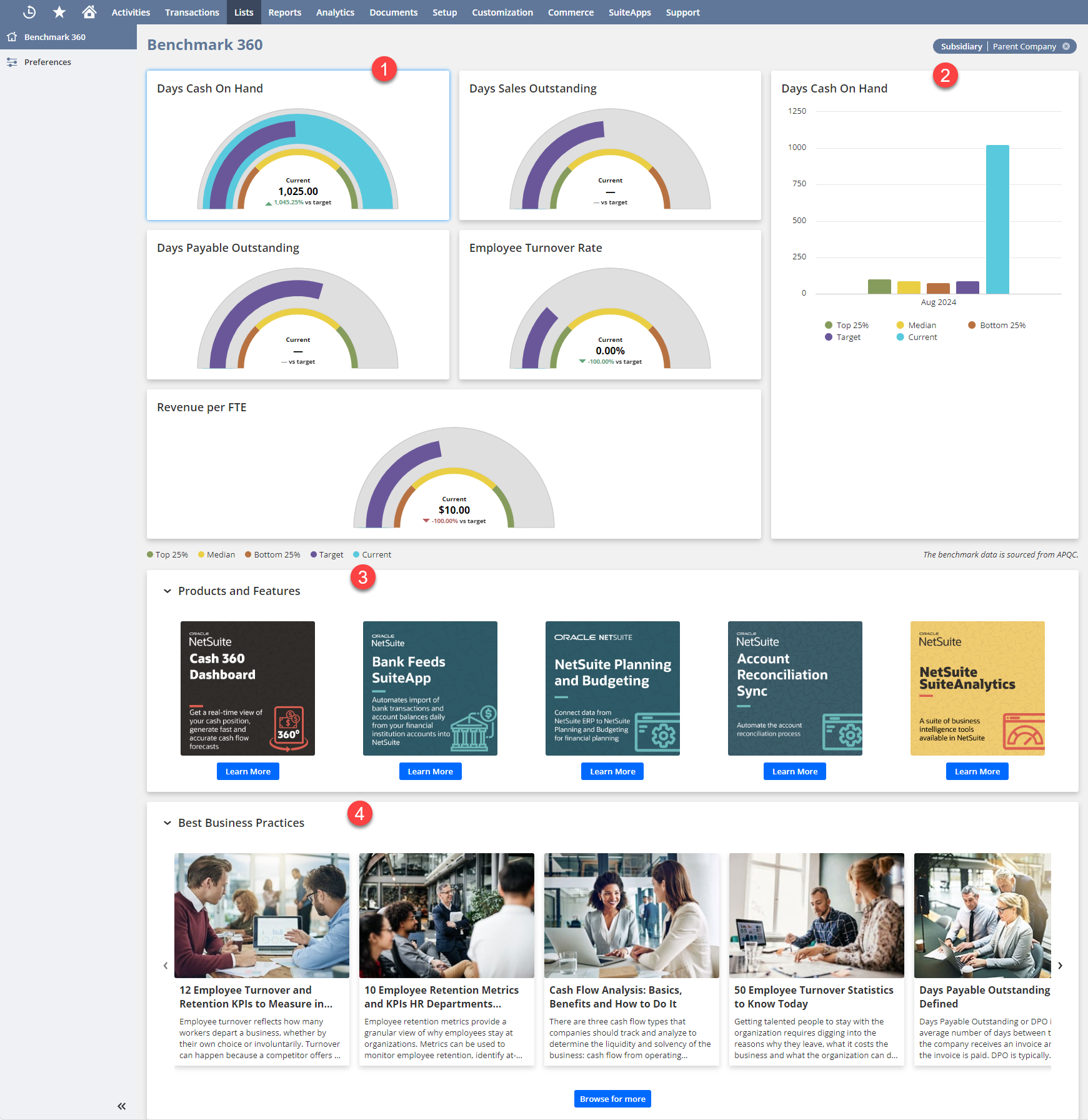 Benchmark 360 Dashboard