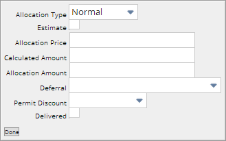 Screenshot of VSOE Allocation field group