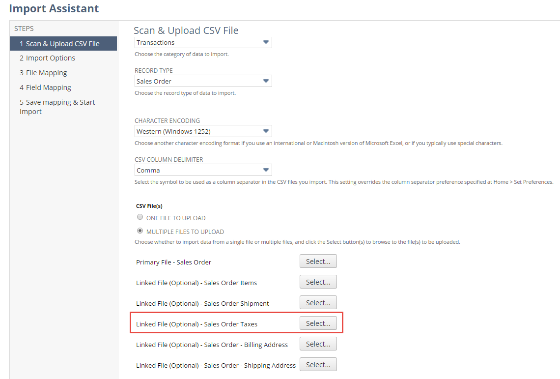 Screenshot of SuiteTax Import Assistant