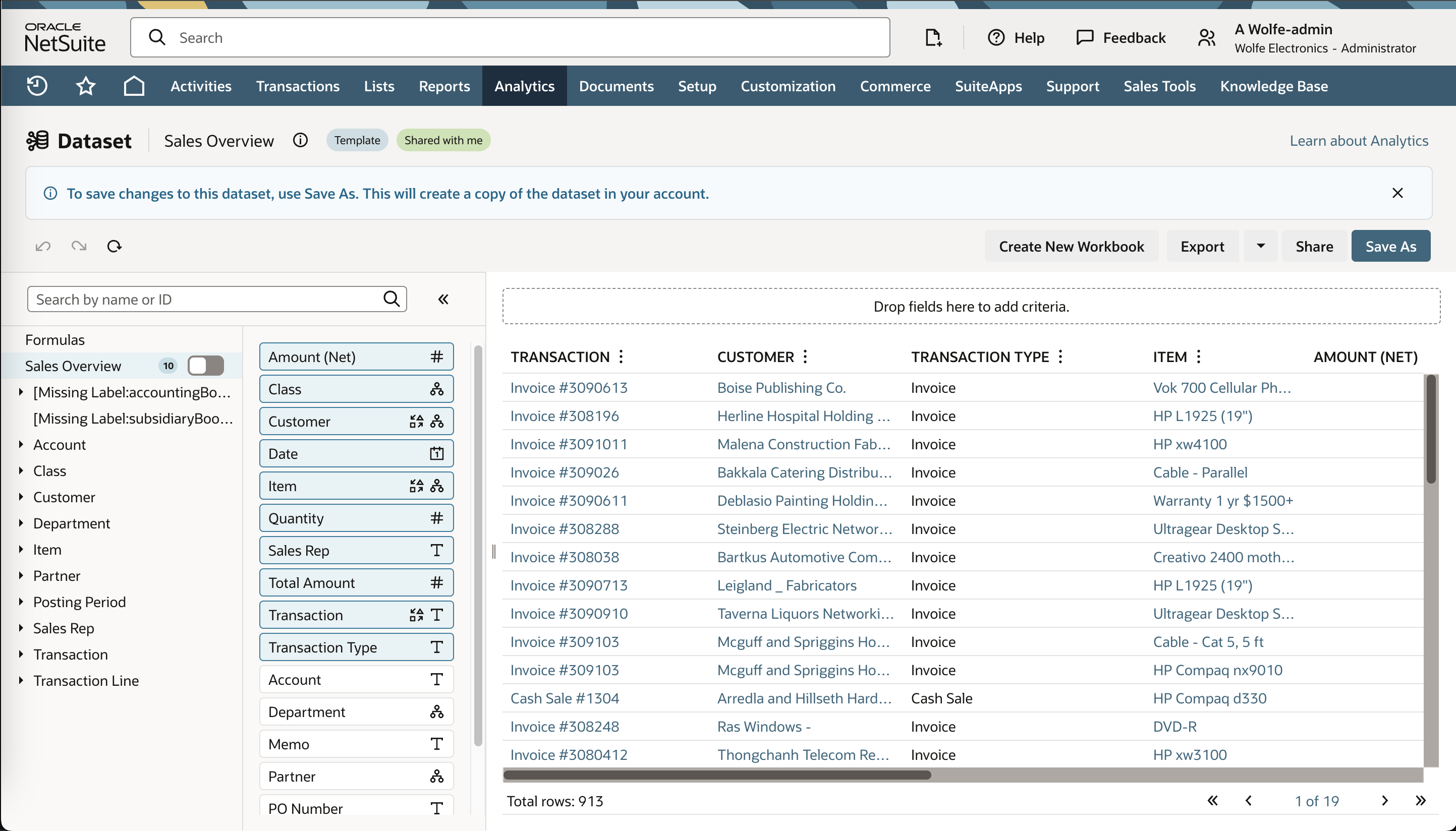 Example of the Redwood design on the Analytics page