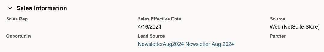 Lead Source field filled in on sales order under Sales Information.