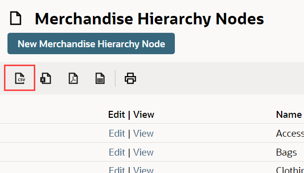 Export Merchandise Hierarchy Nodes to CSV.