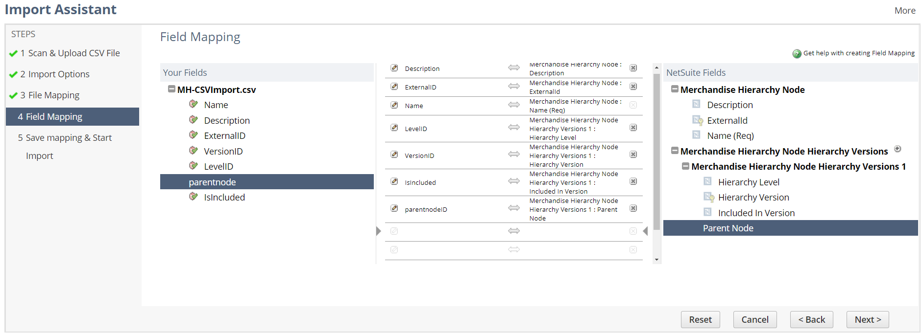 Import Assistant for Merchandise Hierarchy Nodes.