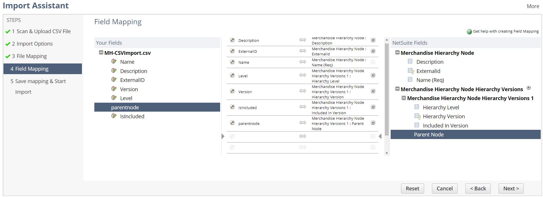 Mapping Fields in the Import Assistant.