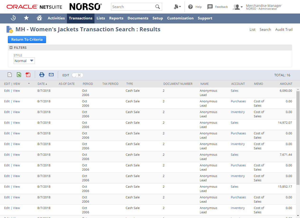 Using the Hierarchy Node Field in Transaction Saved Searches.