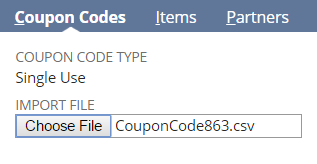 Coupon CSV import.