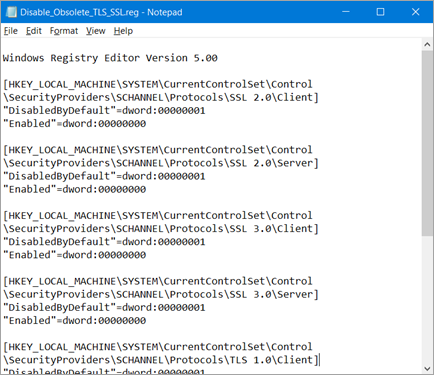 Registry update file in Notepad