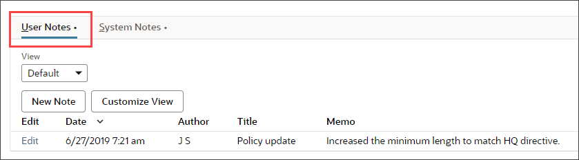 Password Policy User Notes