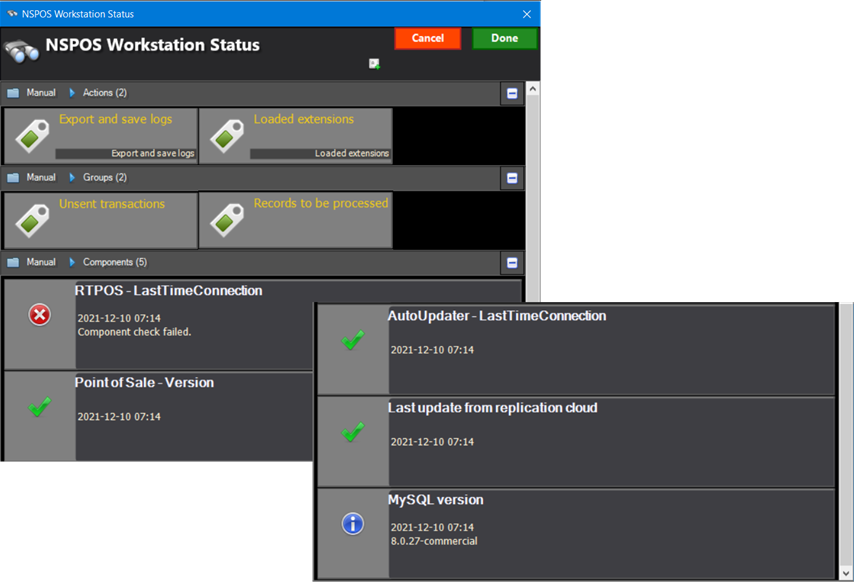 Normal State Status modal