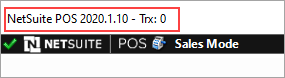 Version number in NSPOS sales mode