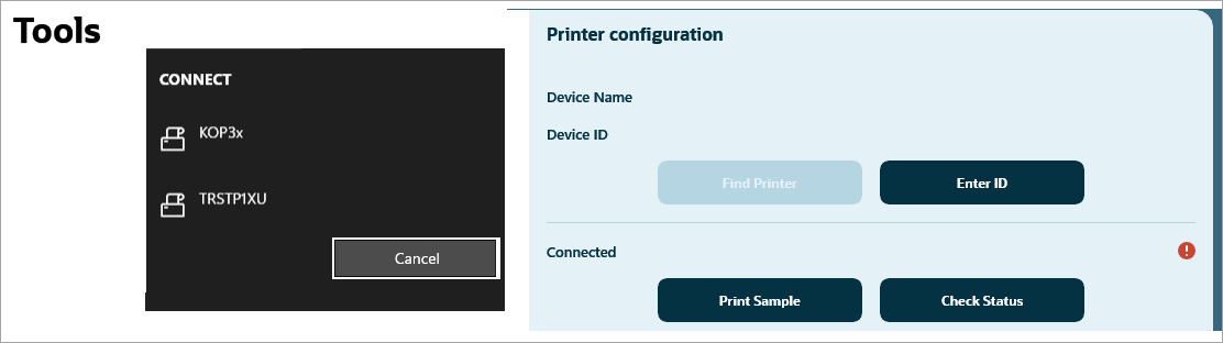 Find printer dialog