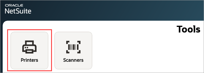 System Tools printers and scanners configuration options