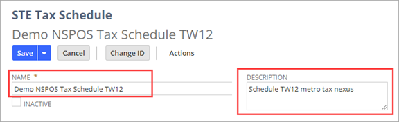 Tax schedule form