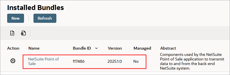 Bundle list showing version 2020.1.22
