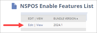 Edit option for enable features
