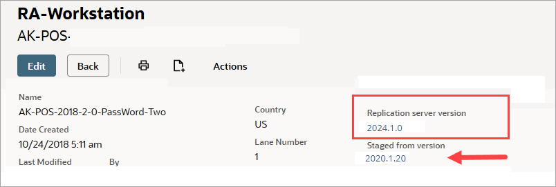 Server version from record